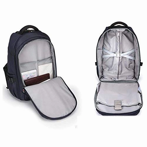C-Xka Waterproof Wheeled Rolling Backpack for Men and Women Business Laptop Travel Backpack Bag (Color : Brown, Size : 21inch)