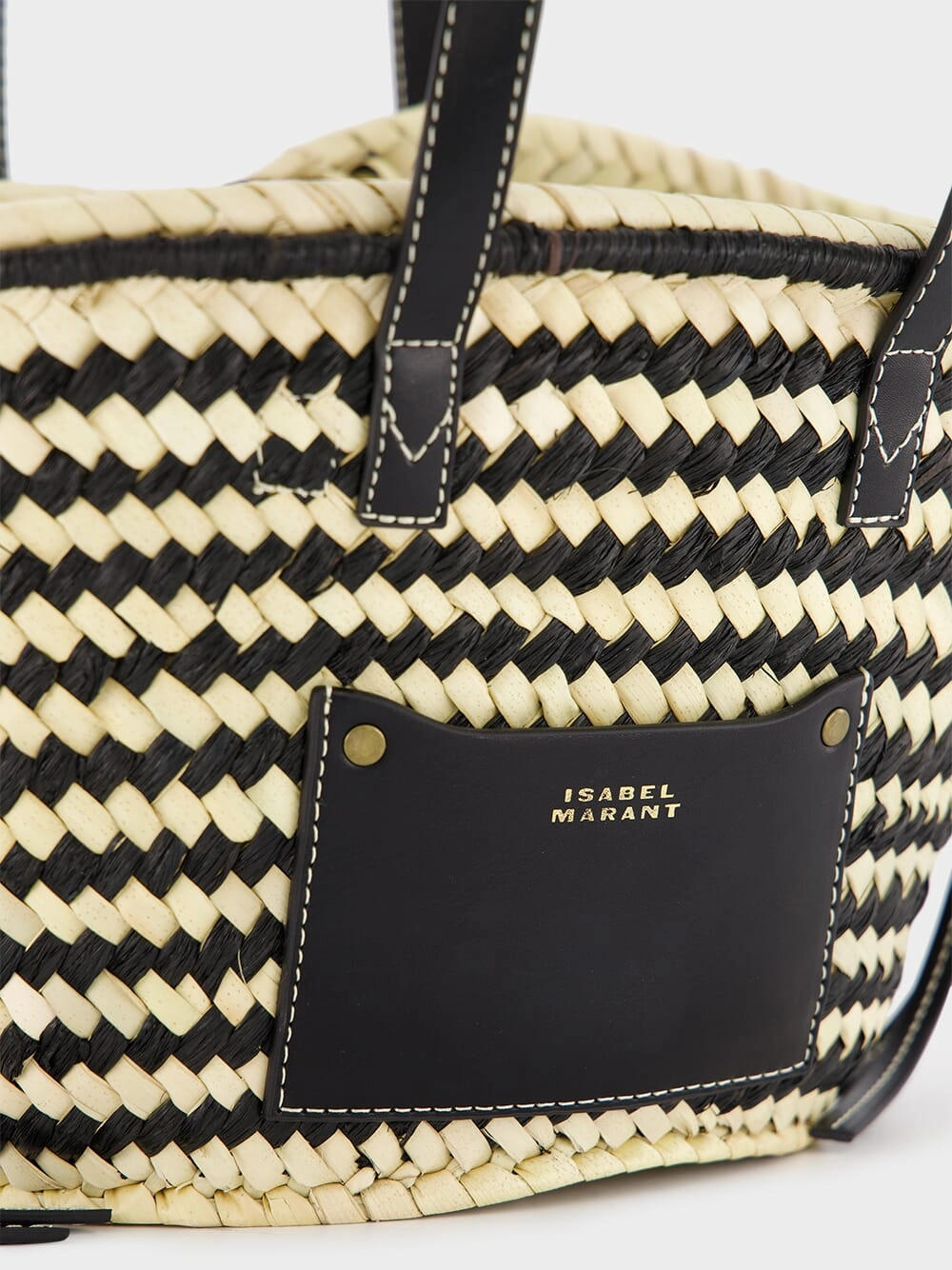 Cadix Mini Raffia Leather Basket