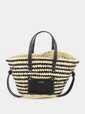 Cadix Mini Raffia Leather Basket