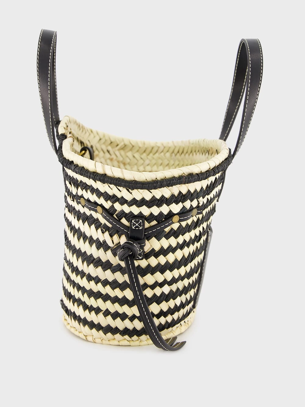 Cadix Mini Raffia Leather Basket
