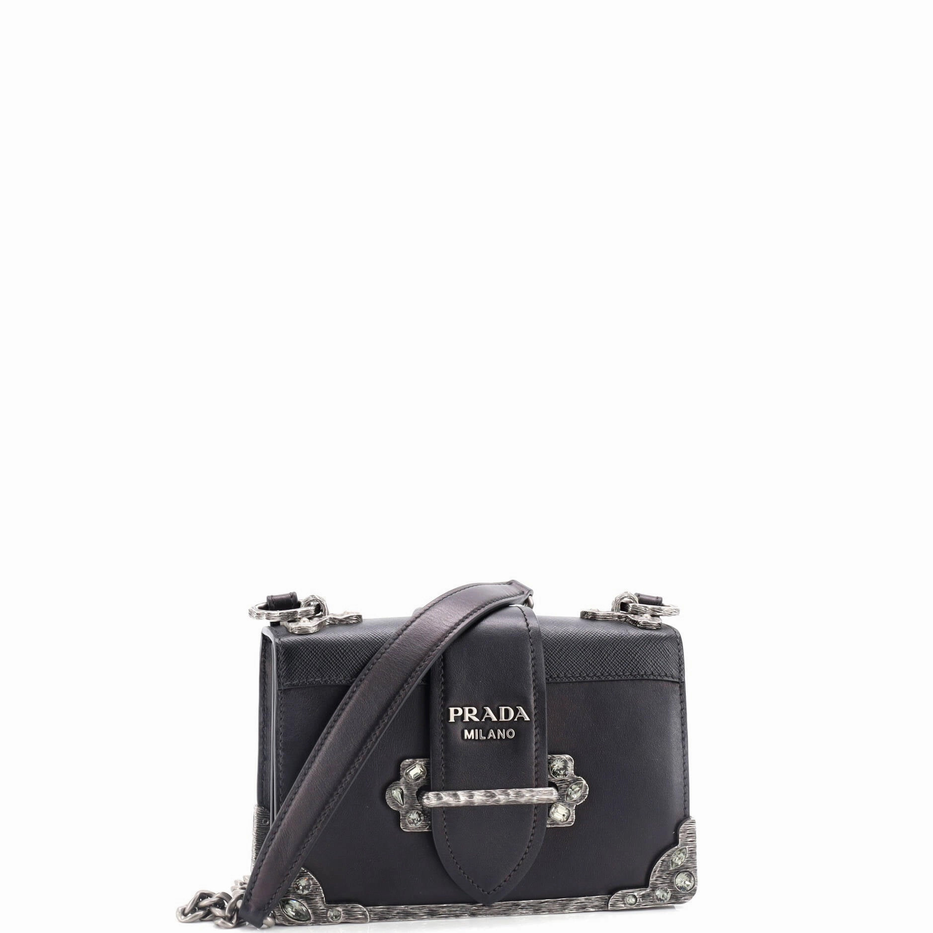 Cahier Crossbody Bag Crystal Embellished Leather Small