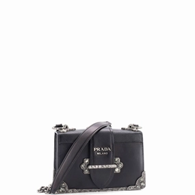 Cahier Crossbody Bag Crystal Embellished Leather Small