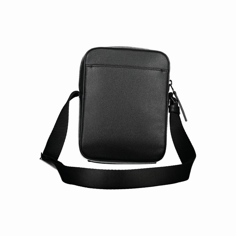 Calvin Klein Sleek Black Shoulder Bag with Logo Men's Detail