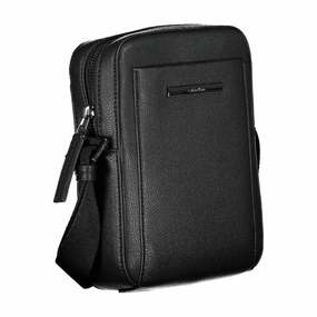 Calvin Klein Sleek Black Shoulder Bag with Logo Men's Detail