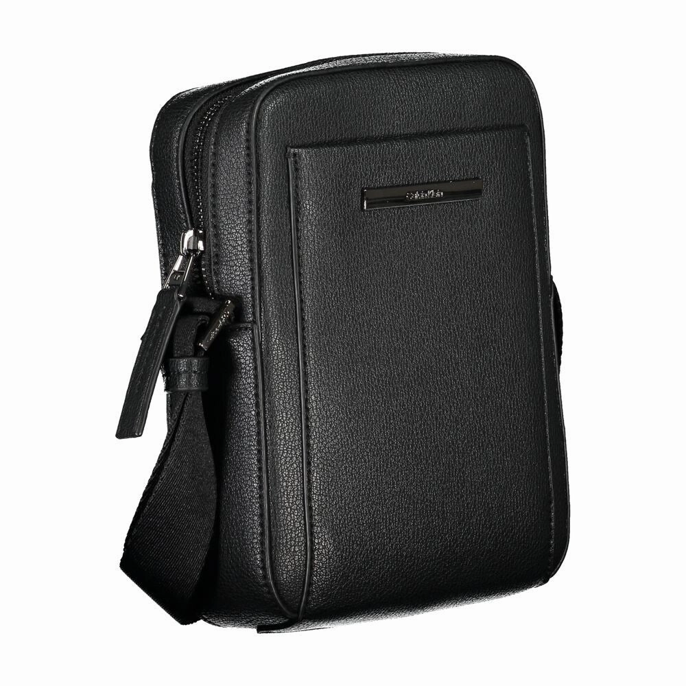 Calvin Klein Sleek Black Shoulder Bag with Logo Men's Detail