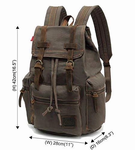 Canvas Backpack,Vintage Travel Camping Hiking Bag,Laptop School Bag Shoulder Daypacks,Unisex Casual