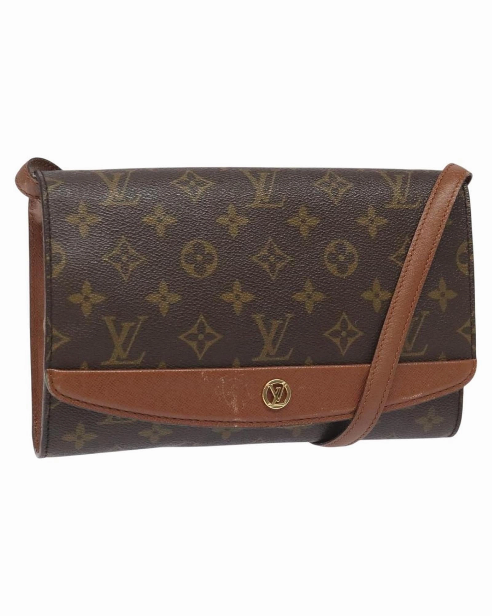 Canvas Shoulder Bag with Strap and Metal Fittings