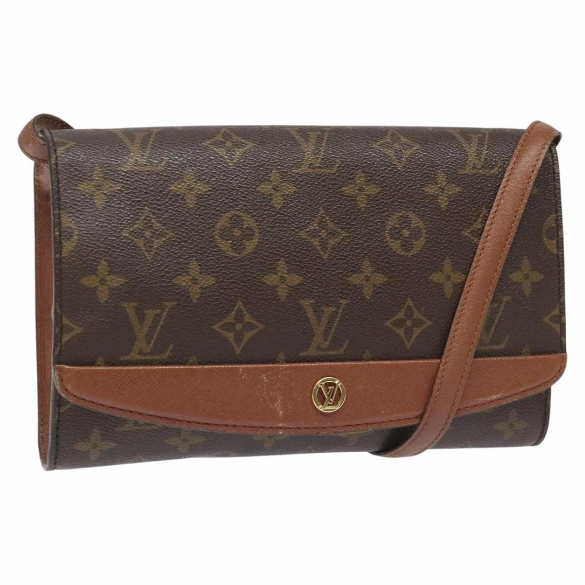 Canvas Shoulder Bag with Strap and Metal Fittings