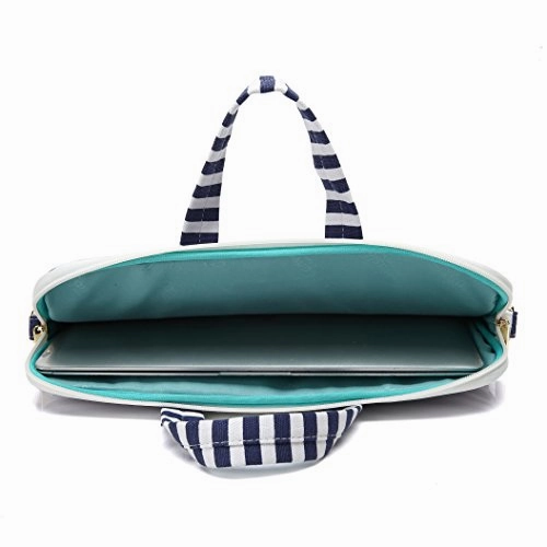 Canvaslove Breton Top Canvas Laptop Shoulder Messenger Bag Case Sleeve Briefcase 15 Inch For 14