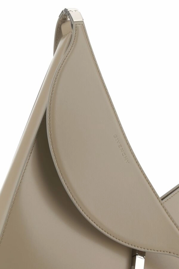 Cappuccino Leather Small Cut-Out Shoulder Bag
