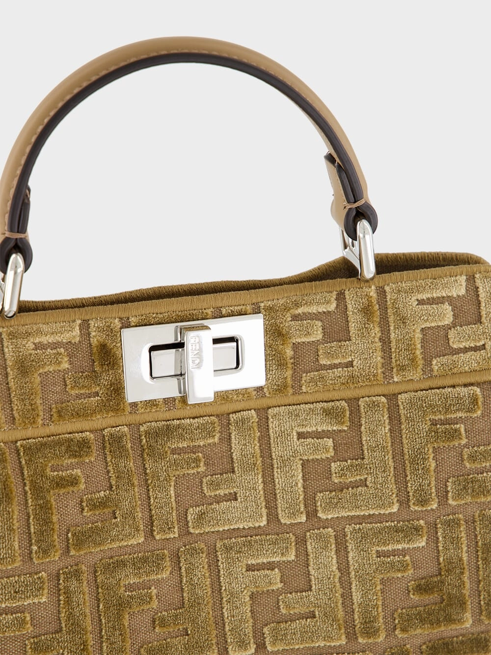 Cappuccino Peekaboo ISeeU Small FF Velvet Bag
