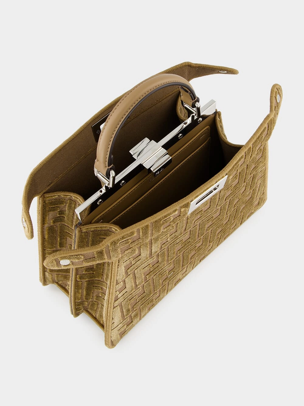 Cappuccino Peekaboo ISeeU Small FF Velvet Bag