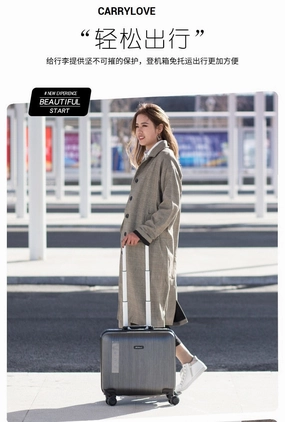 Carrylove Business Luggage Series 18 Inch Size Portable Boarding Fashion Pc Rolling Luggage Spinner