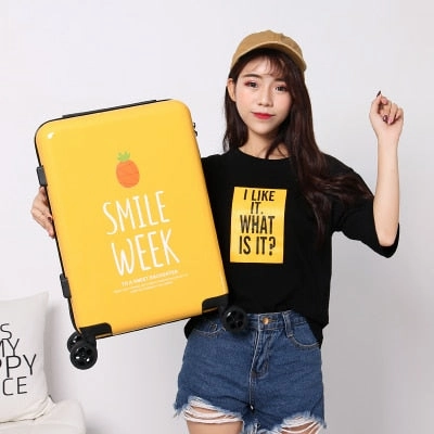 Carrylove High Quality Luggage 20/24 Size Princess  Pc Rolling Luggage Spinner Brand Travel