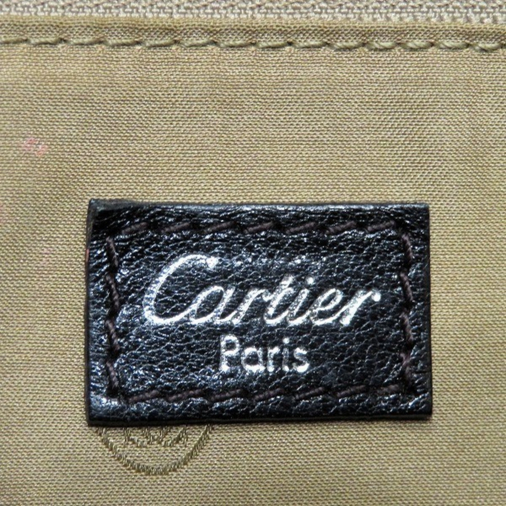 Cartier Leather Handbag Shoulder Bag (Pre-Owned)