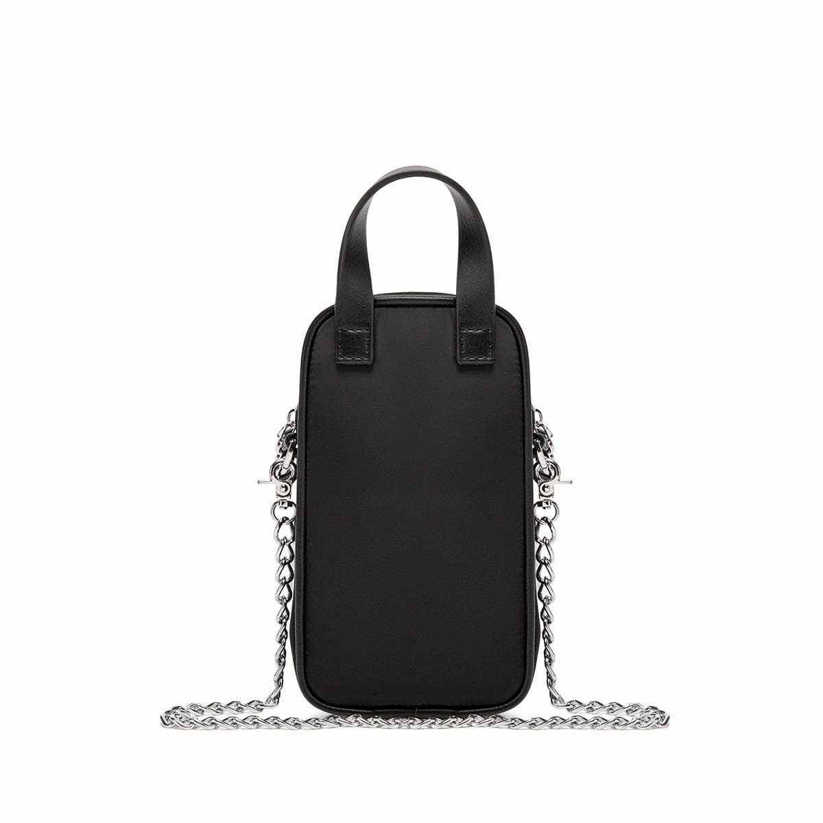 Cassandra Vegan Leather Phone Crossbody | Black Nylon