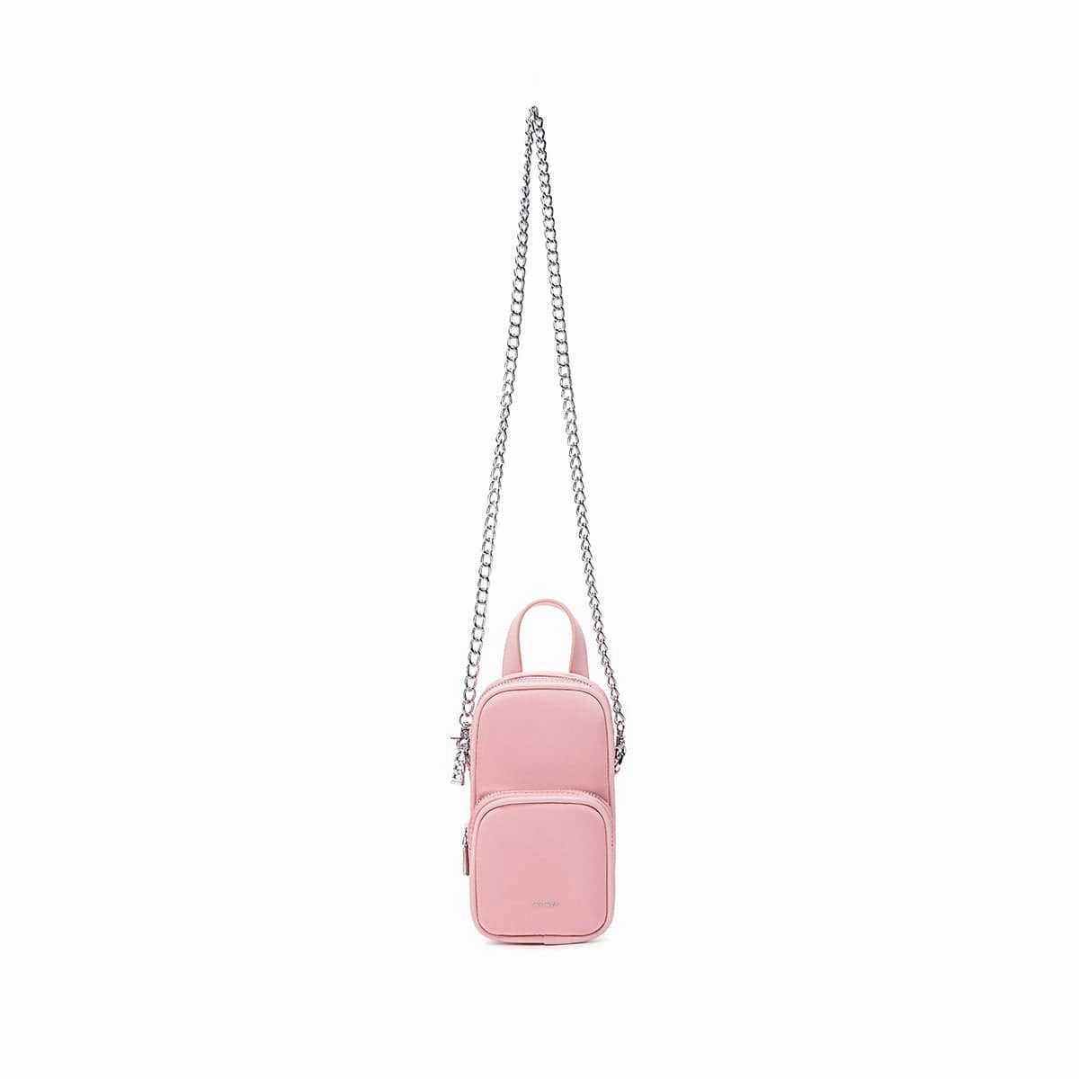 Cassandra Vegan Leather Phone Crossbody | Light Pink Nylon