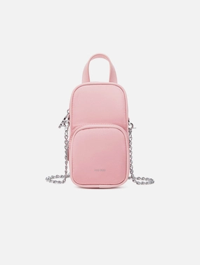 Cassandra Vegan Leather Phone Crossbody | Light Pink Nylon