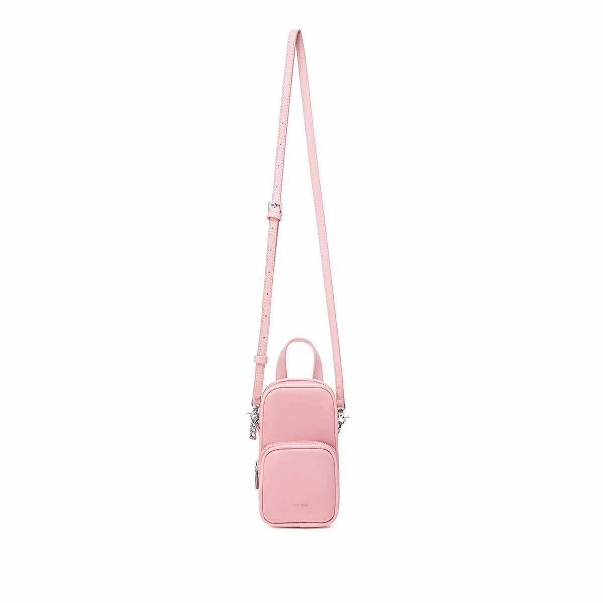 Cassandra Vegan Leather Phone Crossbody | Light Pink Nylon