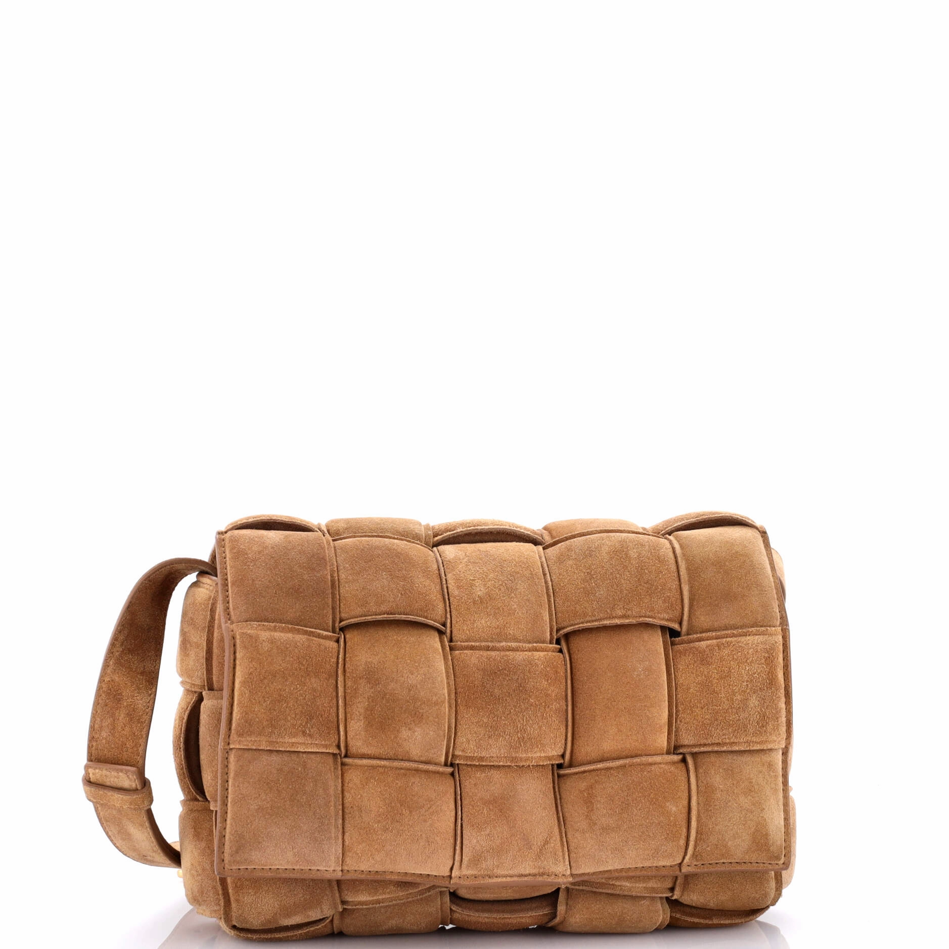 Cassette Crossbody Bag Padded Maxi Intrecciato Suede
