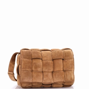 Cassette Crossbody Bag Padded Maxi Intrecciato Suede