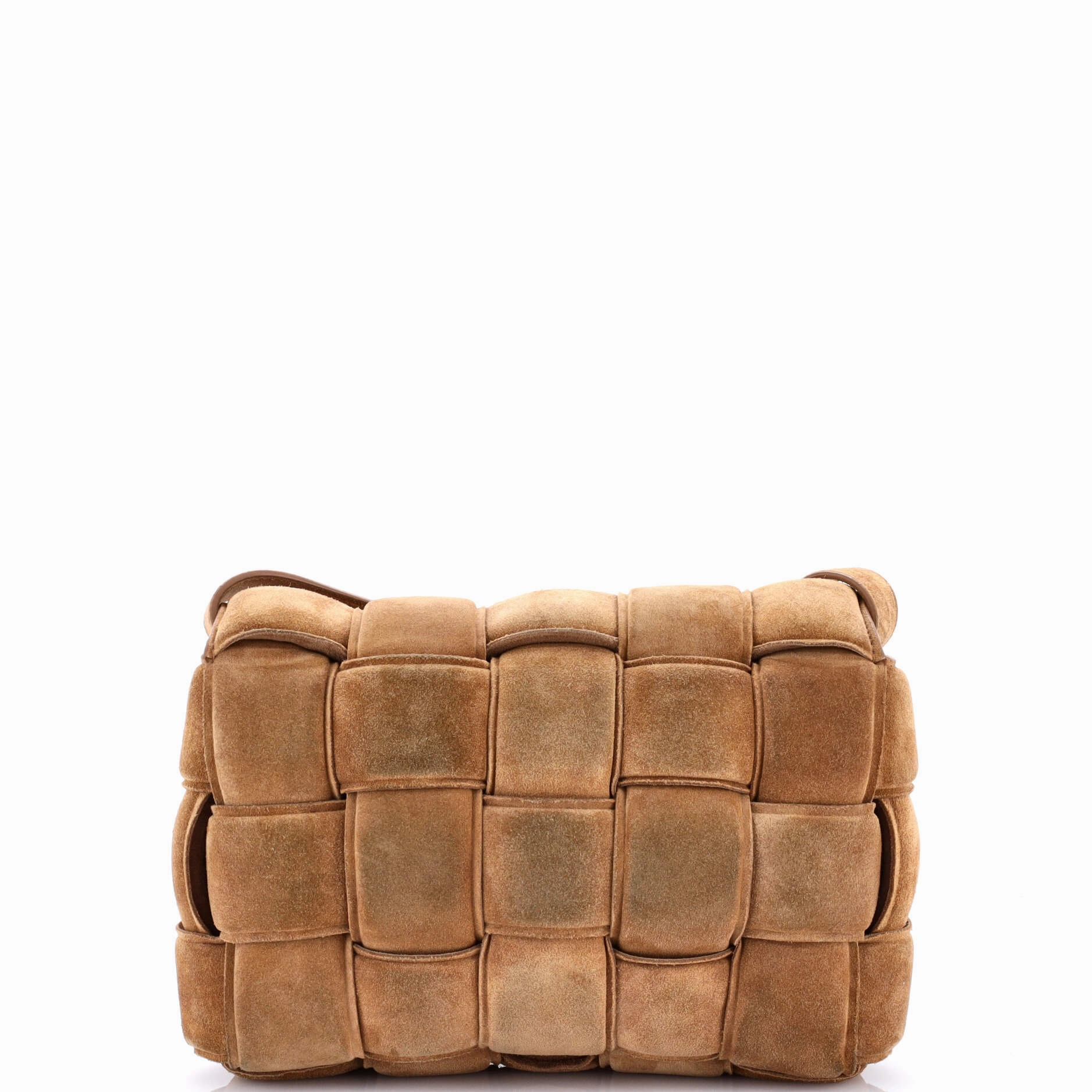 Cassette Crossbody Bag Padded Maxi Intrecciato Suede