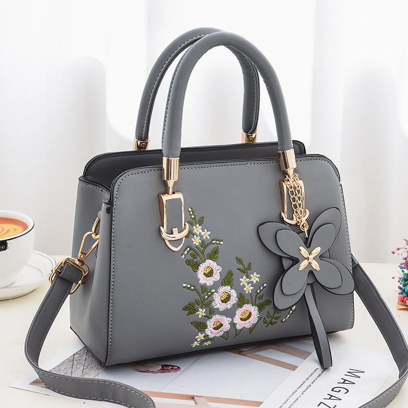 Casual Versatile One Shoulder Diagonal Embroidered Women's Bag