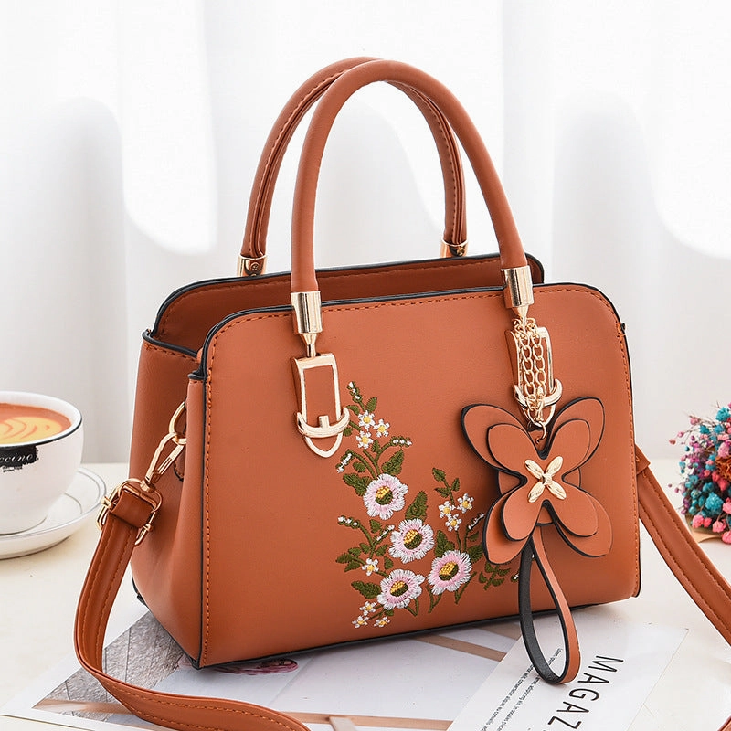 Casual Versatile One Shoulder Diagonal Embroidered Women's Bag