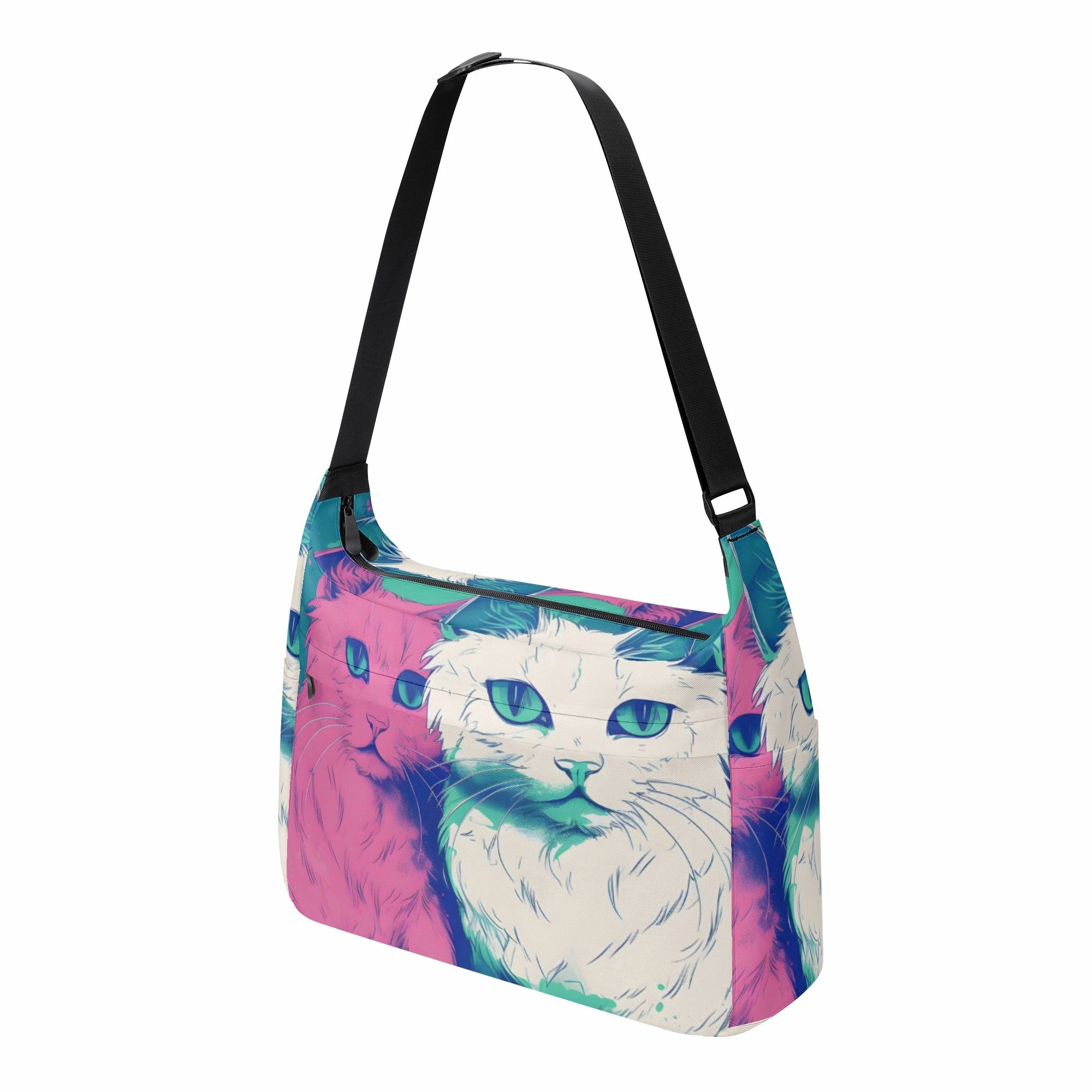 Cat Print  Journey Laptop Messenger & Shoulder Bag