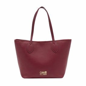 Cavalli Class Burgundy Everyday Soft Large Shopper Tote Bag for womens