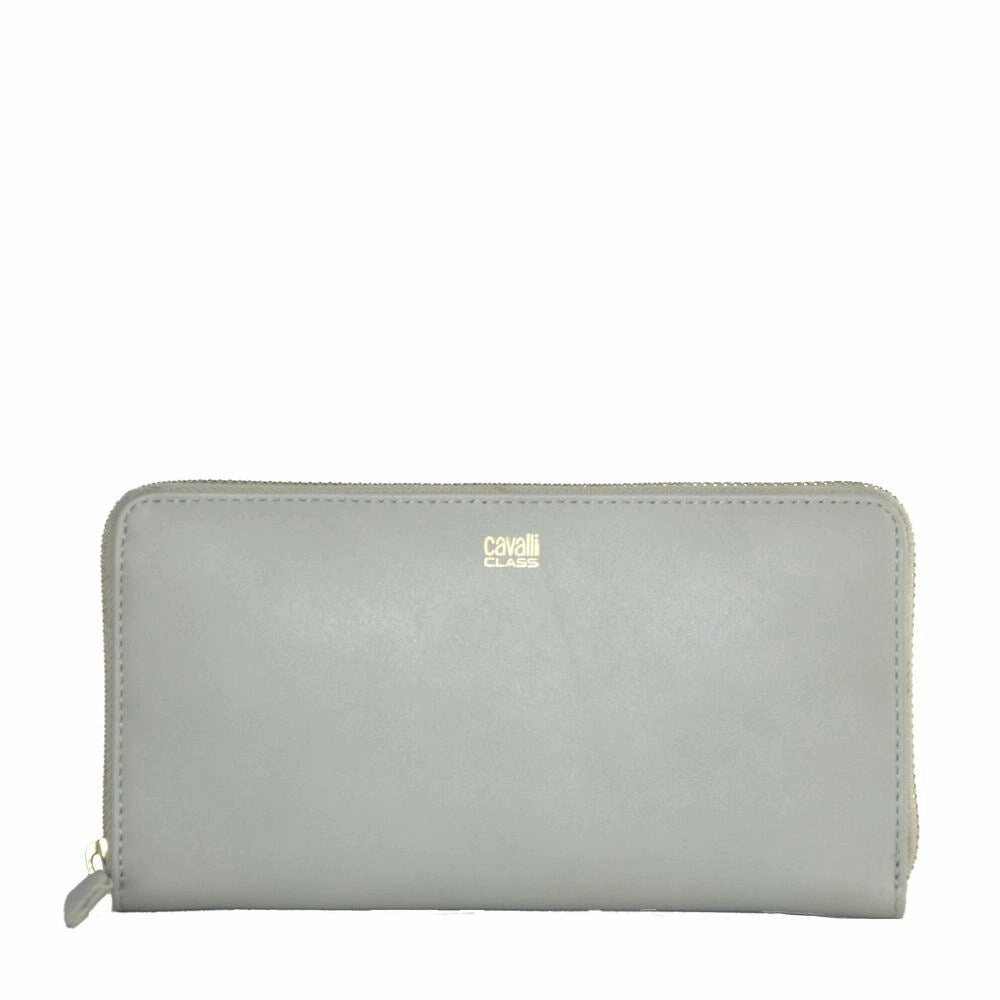Cavalli Class Elegant Grey Calfskin Wallet for Women's Her - One Size