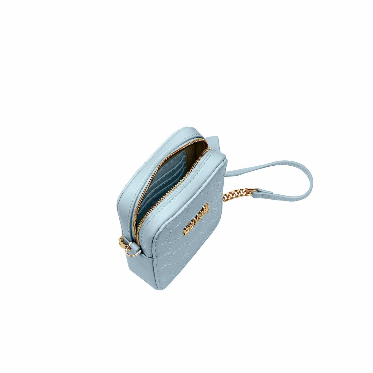 Cavalli Class PALERMO Light Blue Small Phone Holder Crossbody bag for womens