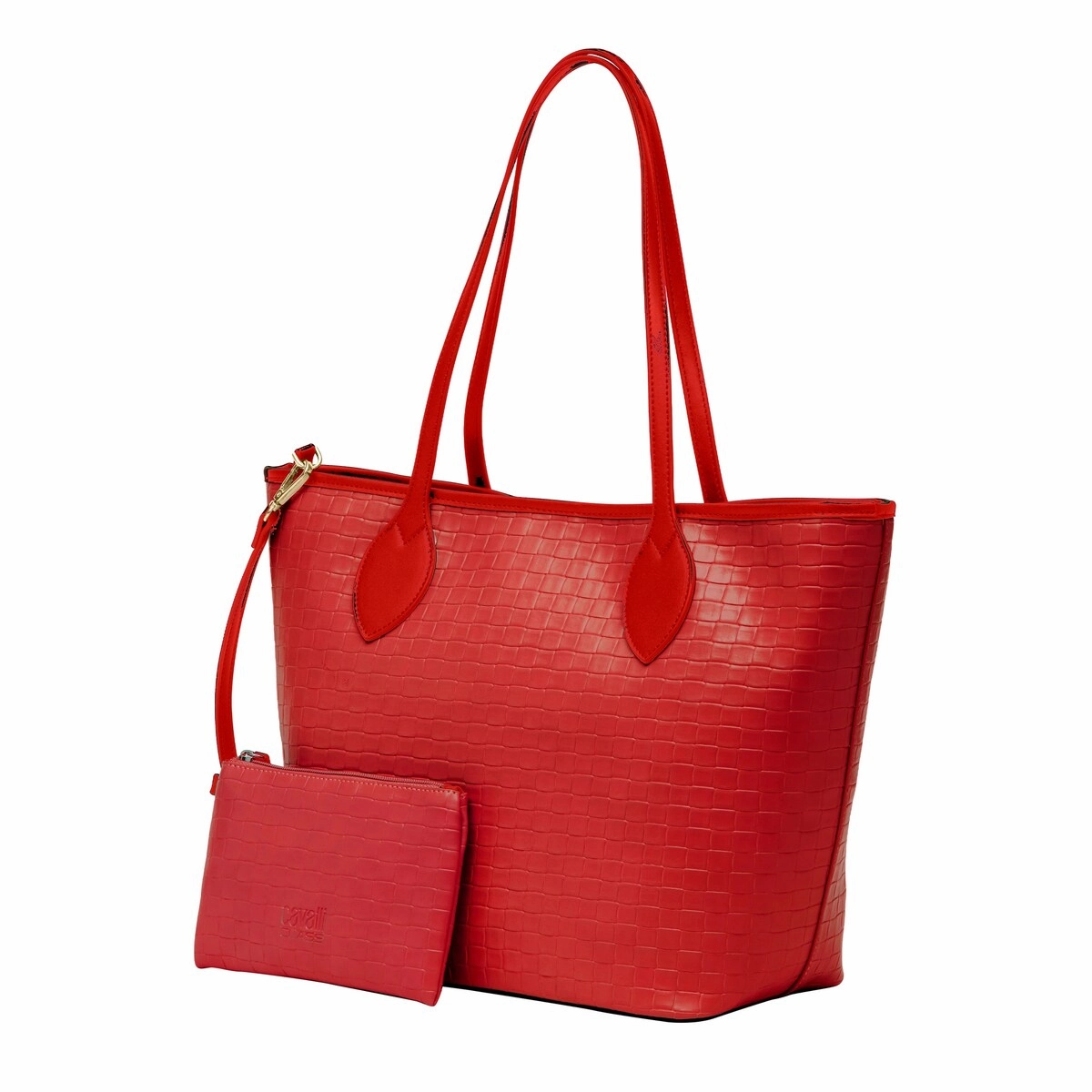 Cavalli Class Red Everyday Soft Large Shopper Tote Bag for womens
