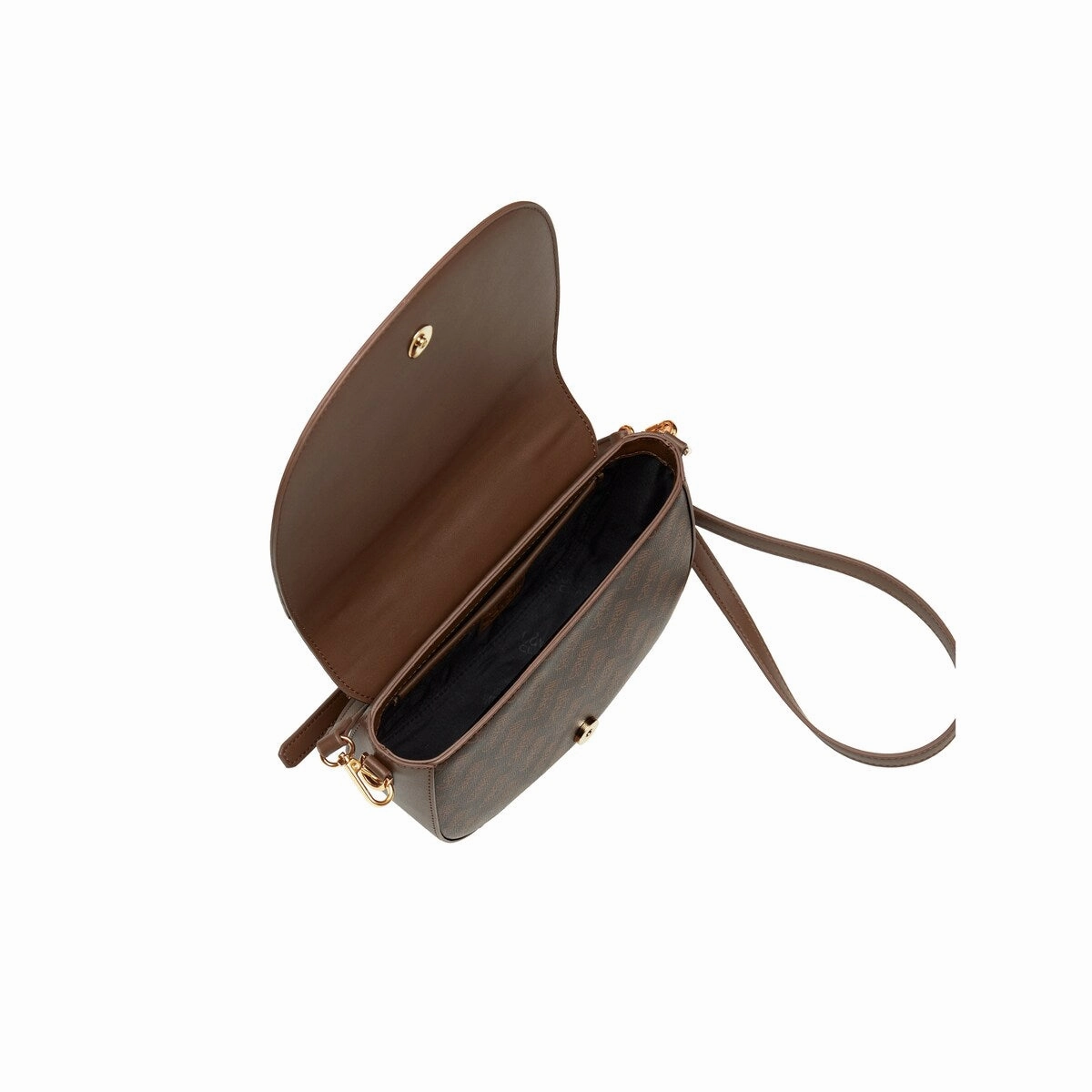Cavalli Class TORINO Brown Medium Crocco Saddle Crossbody bag for womens