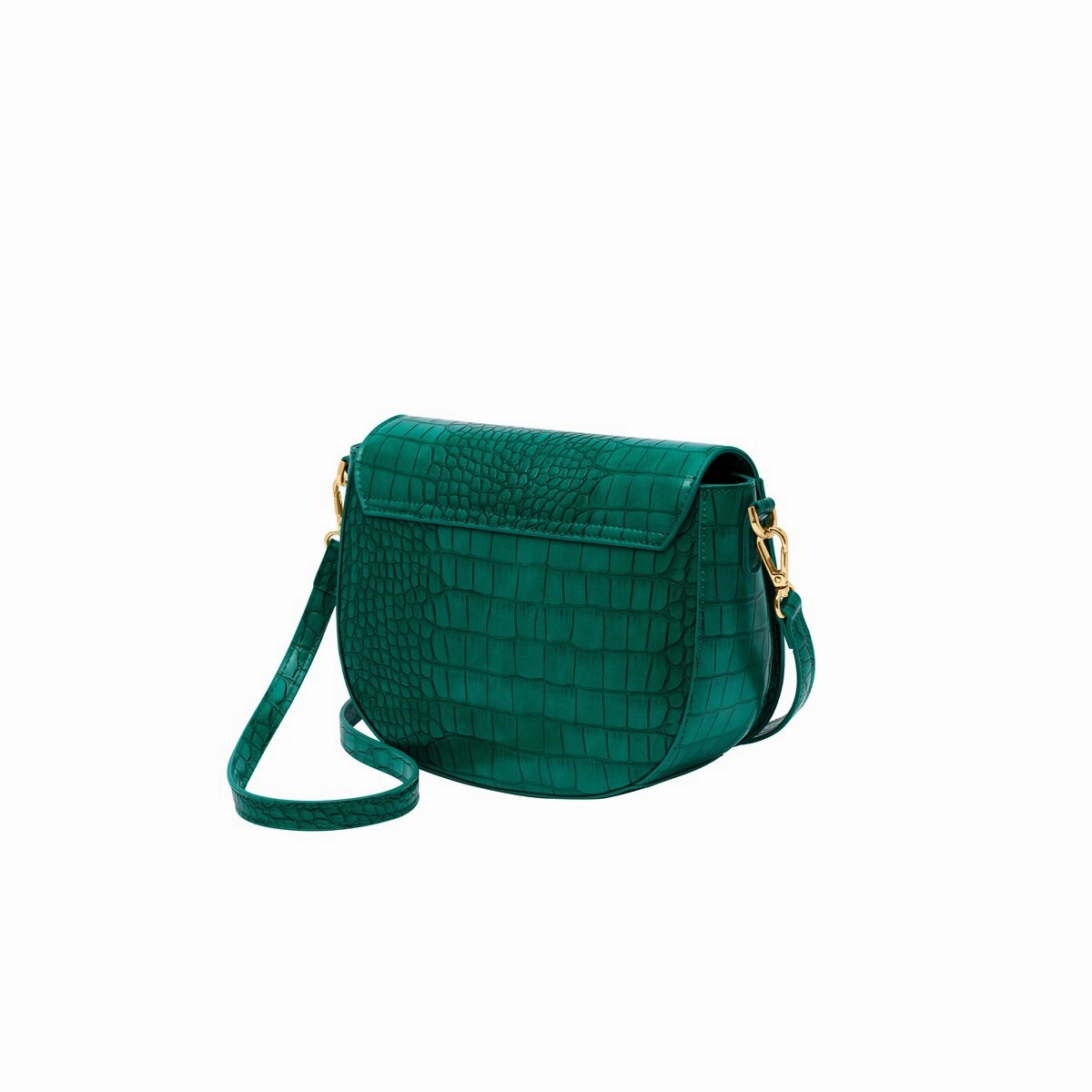Cavalli Class TORINO Green Medium Crocco Saddle Crossbody bag for womens