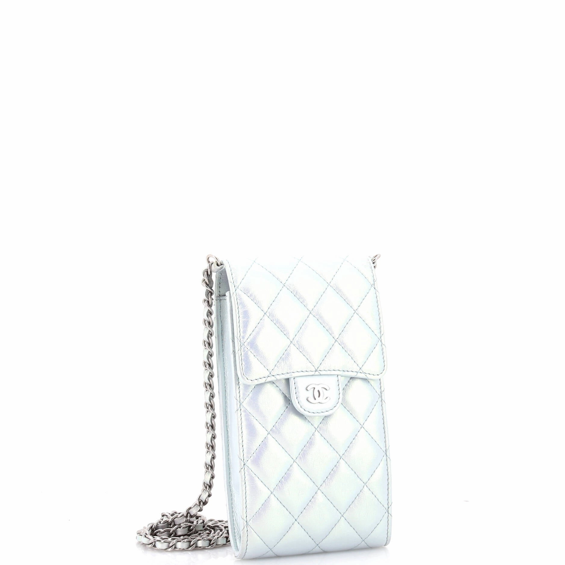 CC Flap Phone Holder Crossbody Bag Quilted Lambskin