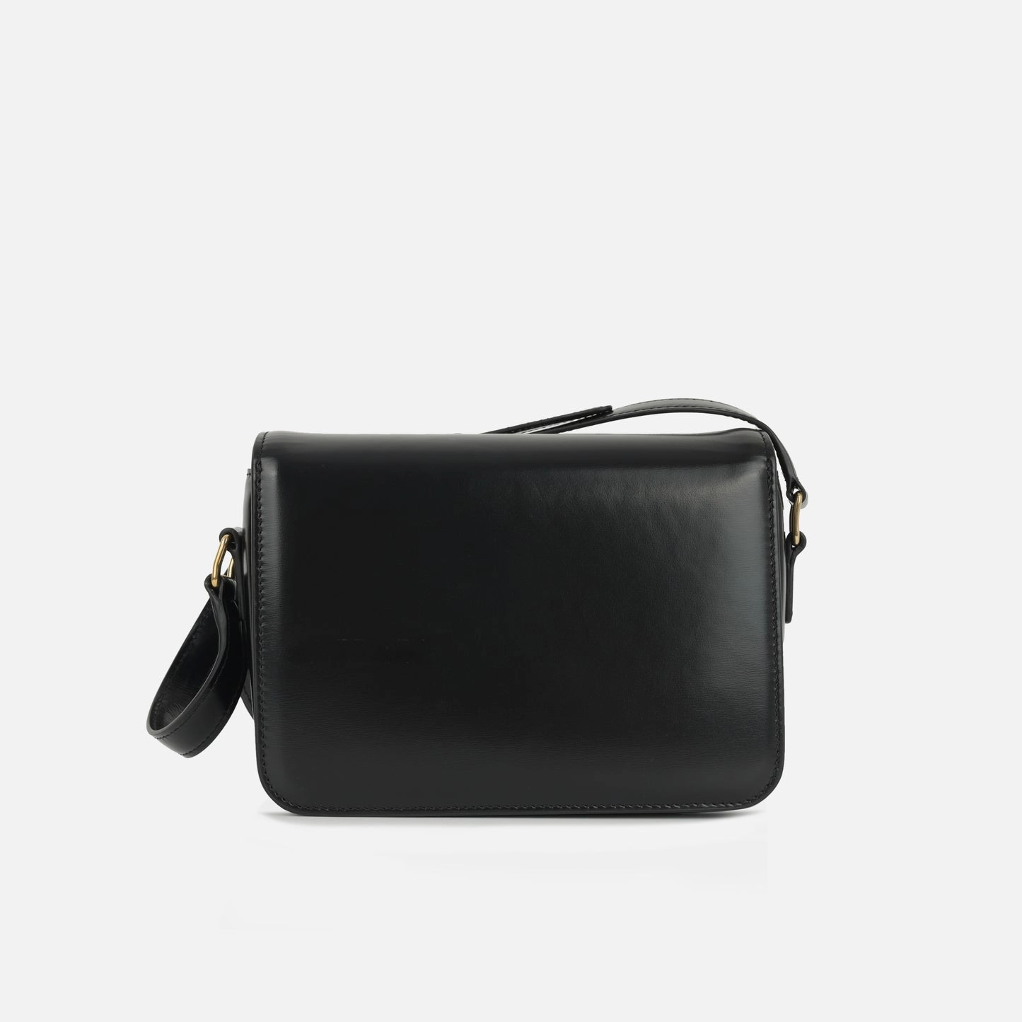 Celine - Teen Triomphe Bag - Black Shiny Calfskin GHW - Pre-Loved - 2023