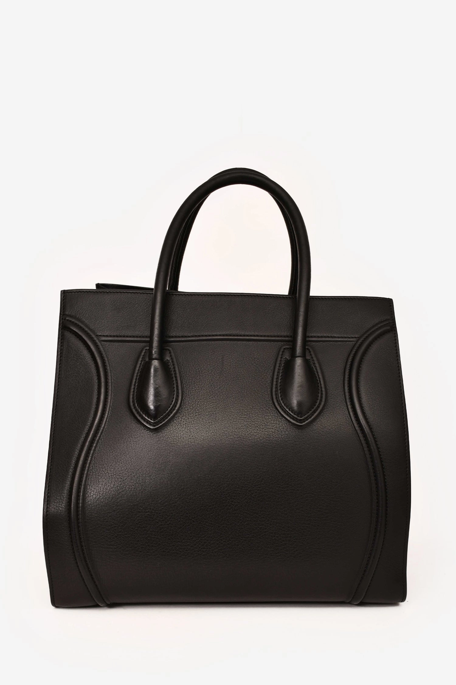 Celine Black Leather Medium Phantom Luggage Bag