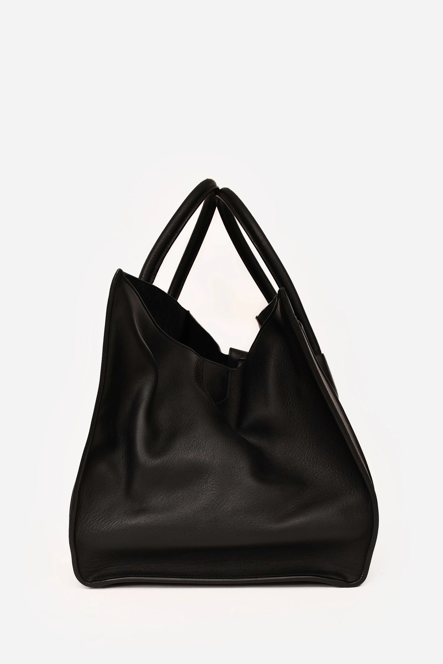 Celine Black Leather Medium Phantom Luggage Bag