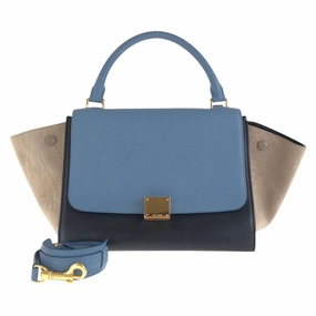 Celine  blue Leather Handbag Shoulder Bag (Pre-Owned)