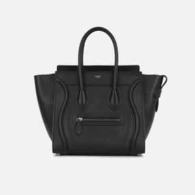 Celine Celine - Micro Luggage Tote - Black Calfskin SHW - Pre-Loved