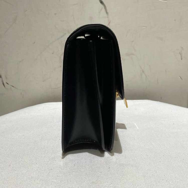 Celine Classic Box Shoulder Bag Black Leather Medium