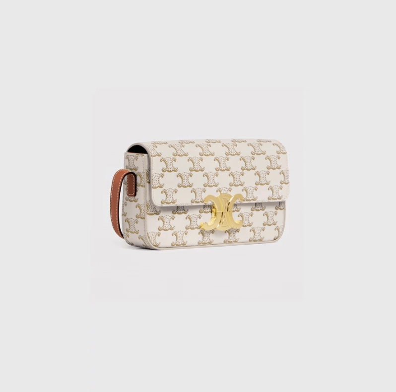 CELINE SHOULDER BAG CLAUDE IN Triomphe canvas and calfskin