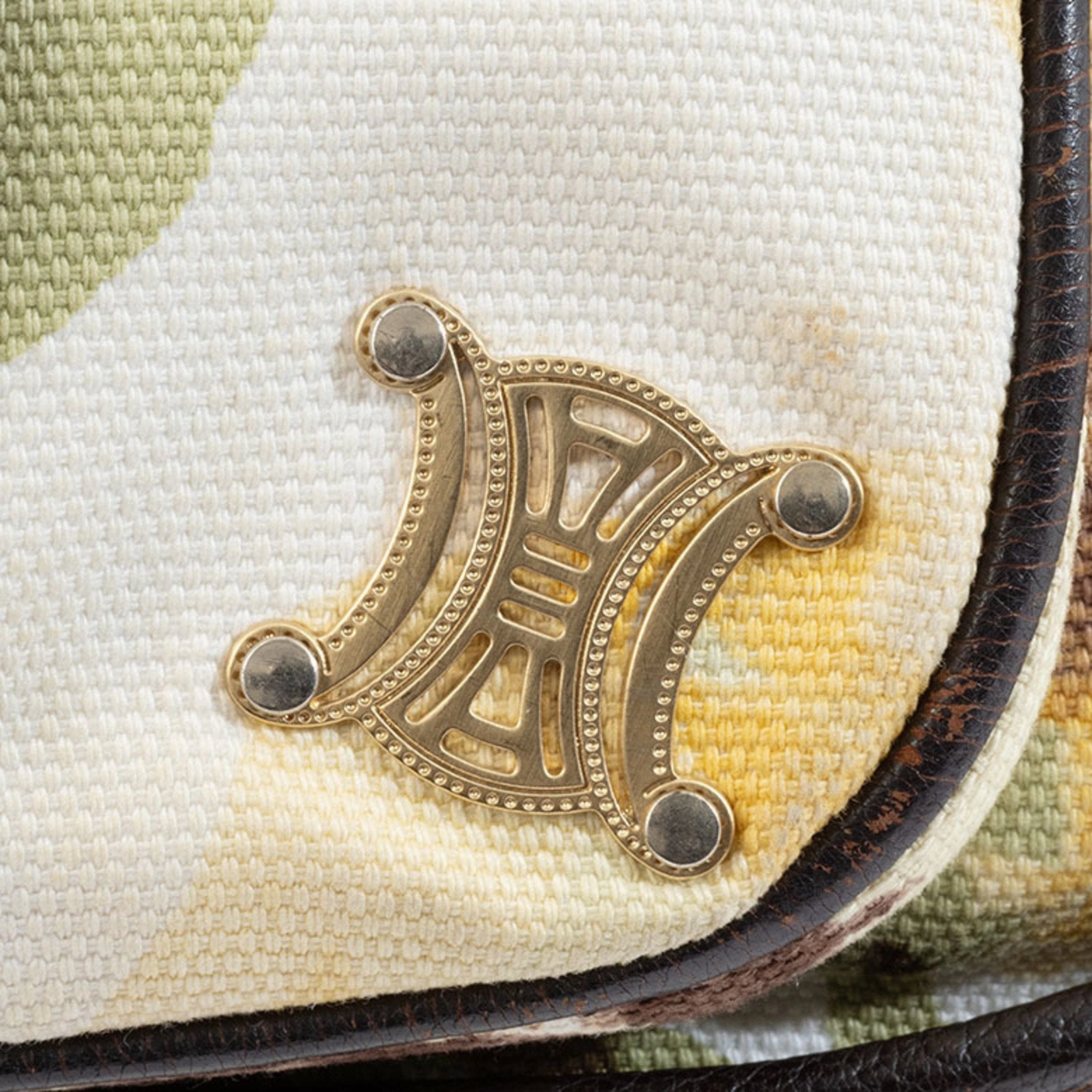Celine  yellow Canvas Leather Shoulder Bag (Pre-Owned)