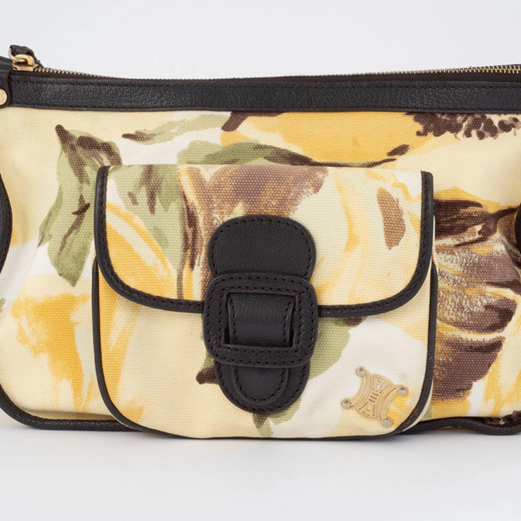 Celine  yellow Canvas Leather Shoulder Bag (Pre-Owned)