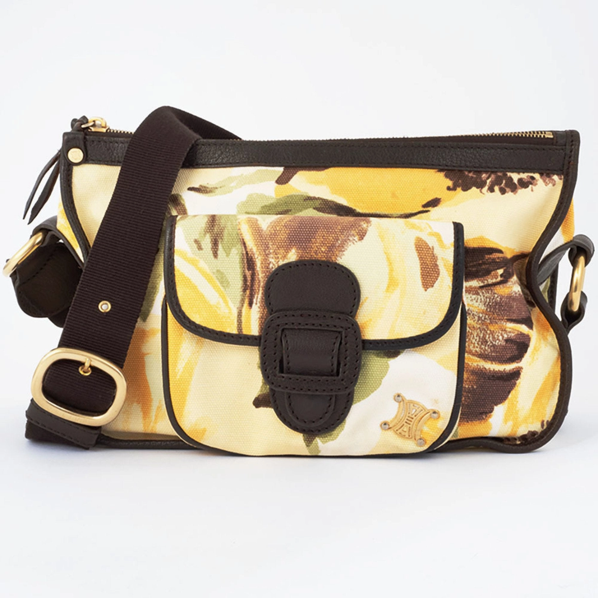 Celine  yellow Canvas Leather Shoulder Bag (Pre-Owned)