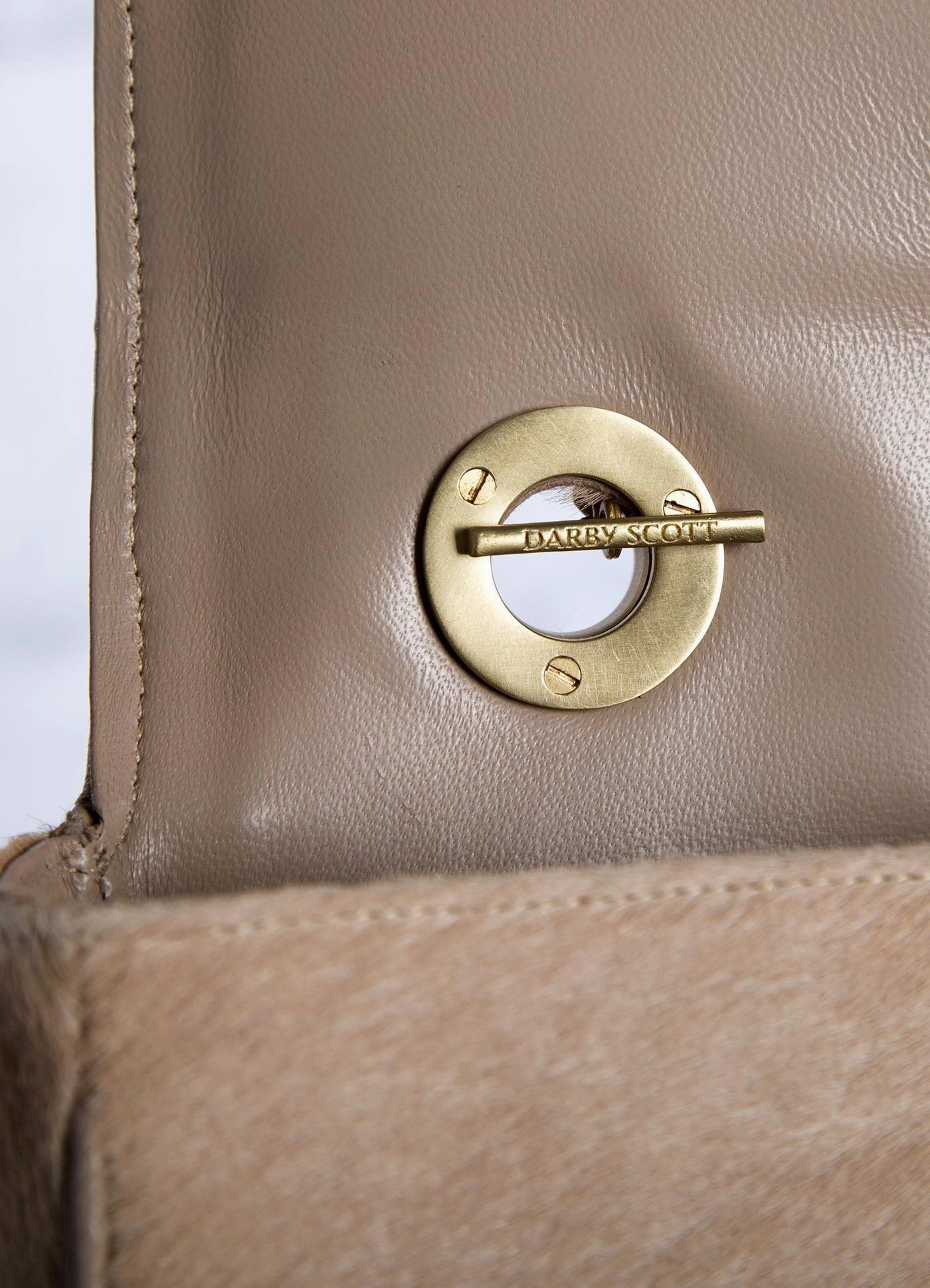 Chain & Jewel Shoulder Bag - Tan Haircalf, Agate