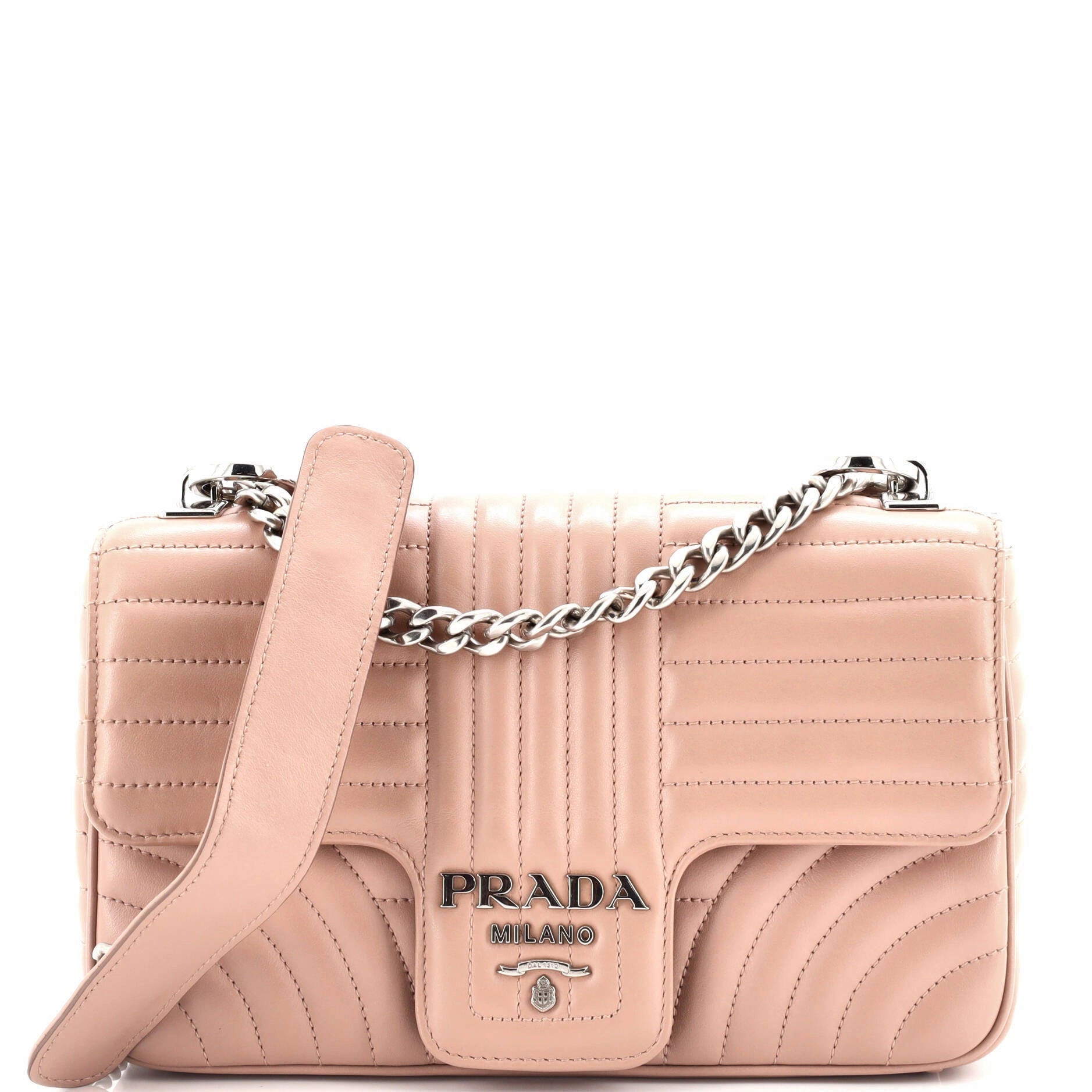 Chain Flap Shoulder Bag Diagramme Quilted Leather Medium