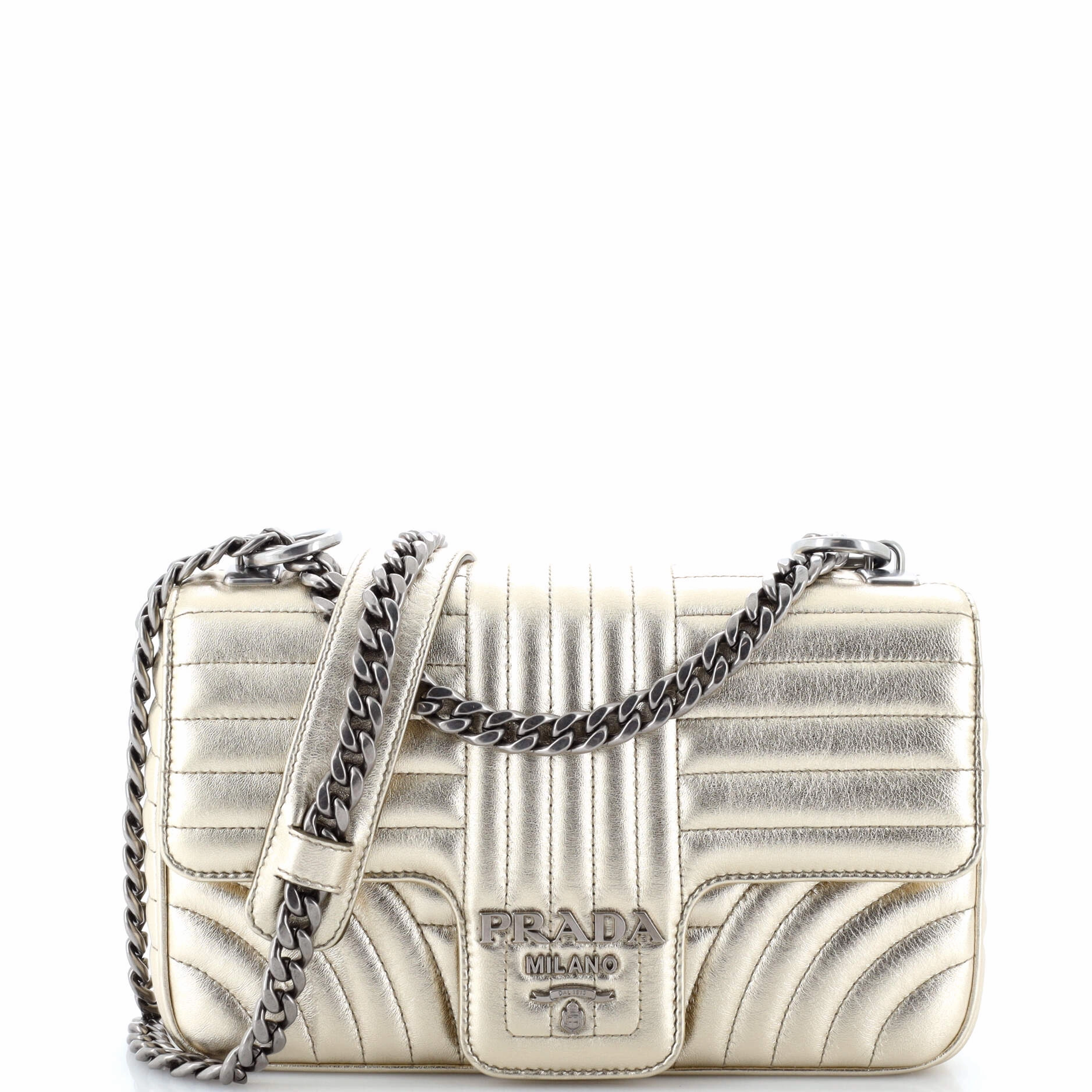 Chain Flap Shoulder Bag Diagramme Quilted Leather Medium