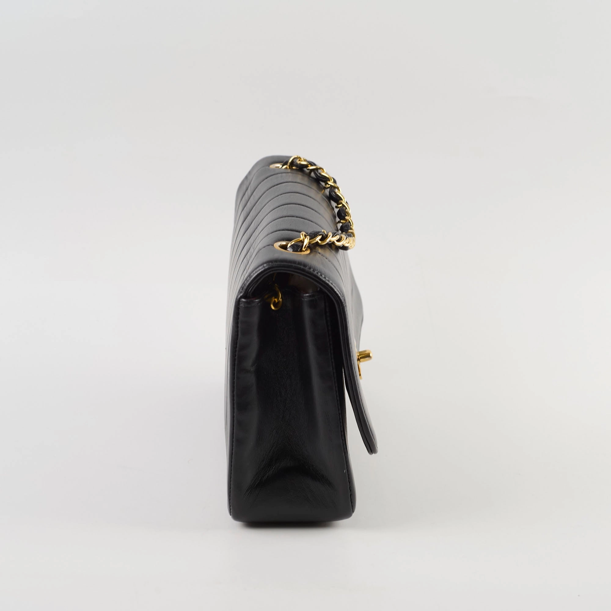 Chanel 1991-1994 Lambskin Mademoiselle Flap Black